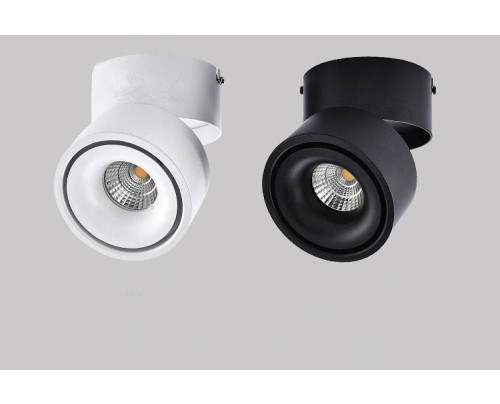 Černé designové naklápěcí LED svítidlo 10W - teplá bílá-38°